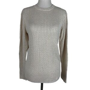 Jeanne Pierre Cream Crew Neck Sweater